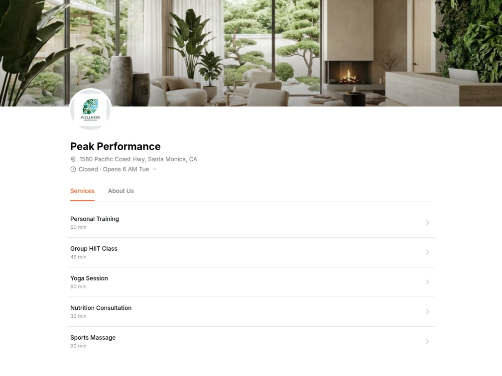 Shareable Booking Page